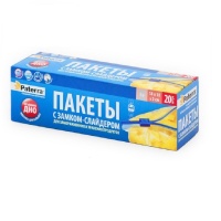 Пакеты со слайдером для замораживания и хранения, 1 л, 18 х 18 х 2 см, 40 мкм, PATERRA